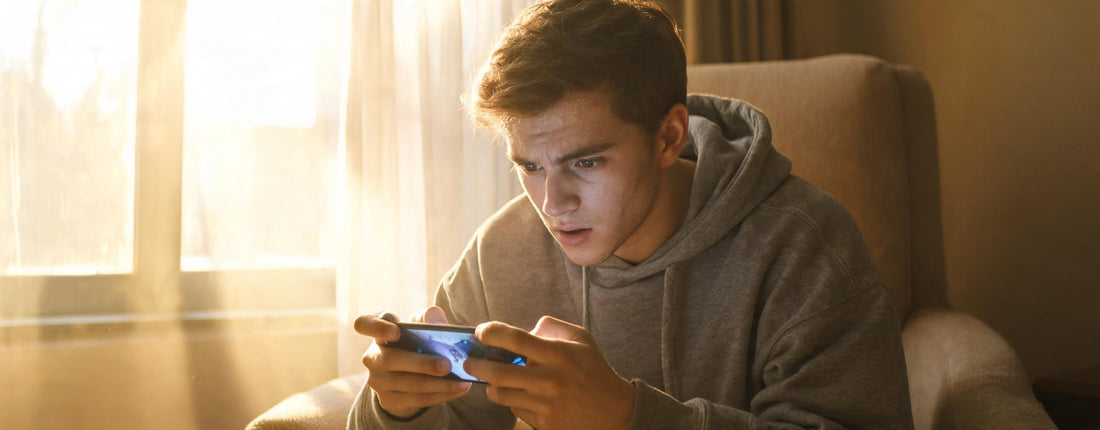 Mobile gaming heat setup showing a phone in use during a warm long session without a cooling accessory