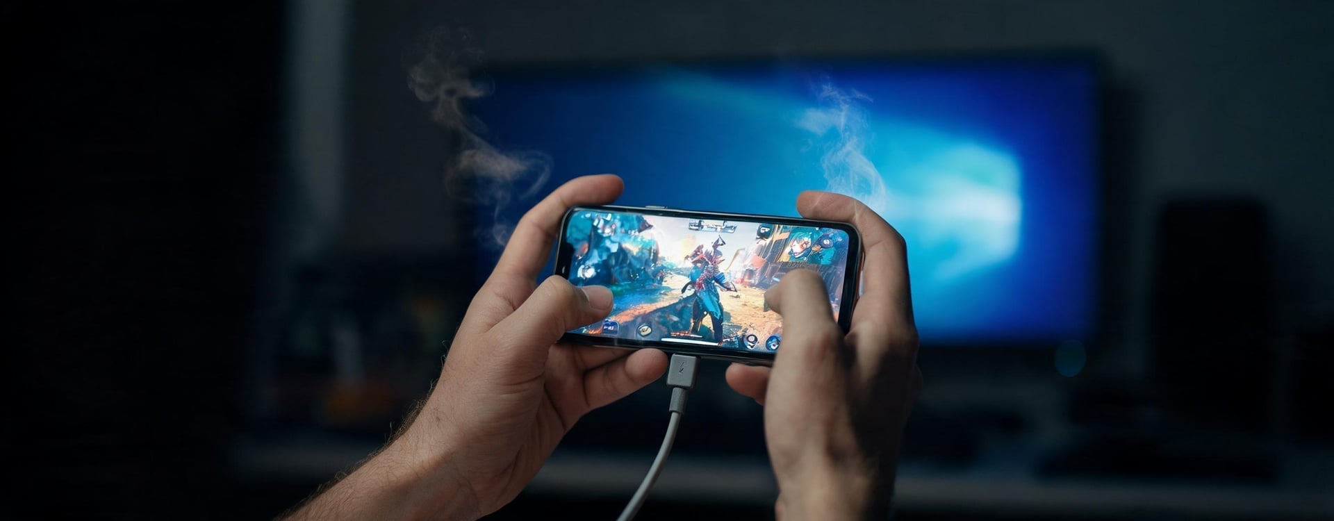 Mobile gamer troubleshooting Fortnite overheating during a long session in a warm room