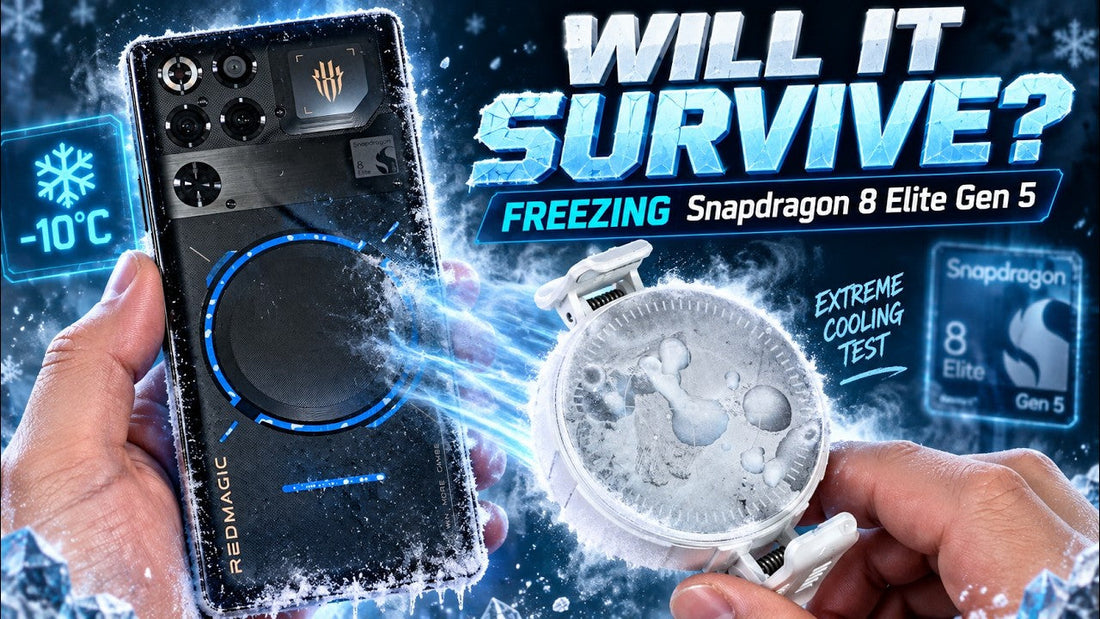 TrueEasyTech testing the KryoZon S9 phone cooler on a RedMagic gaming phone