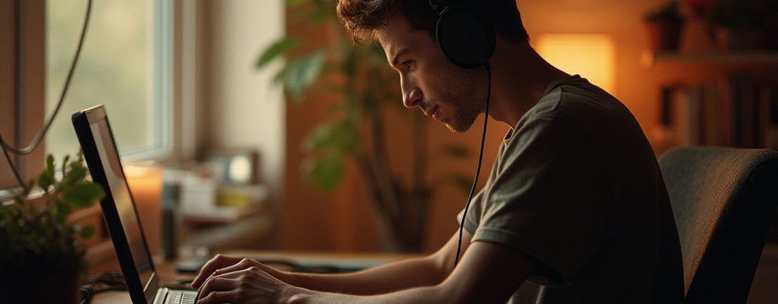 Gamer testing laptop heat on a hard desk before deciding whether a gaming laptop cooling pad is needed