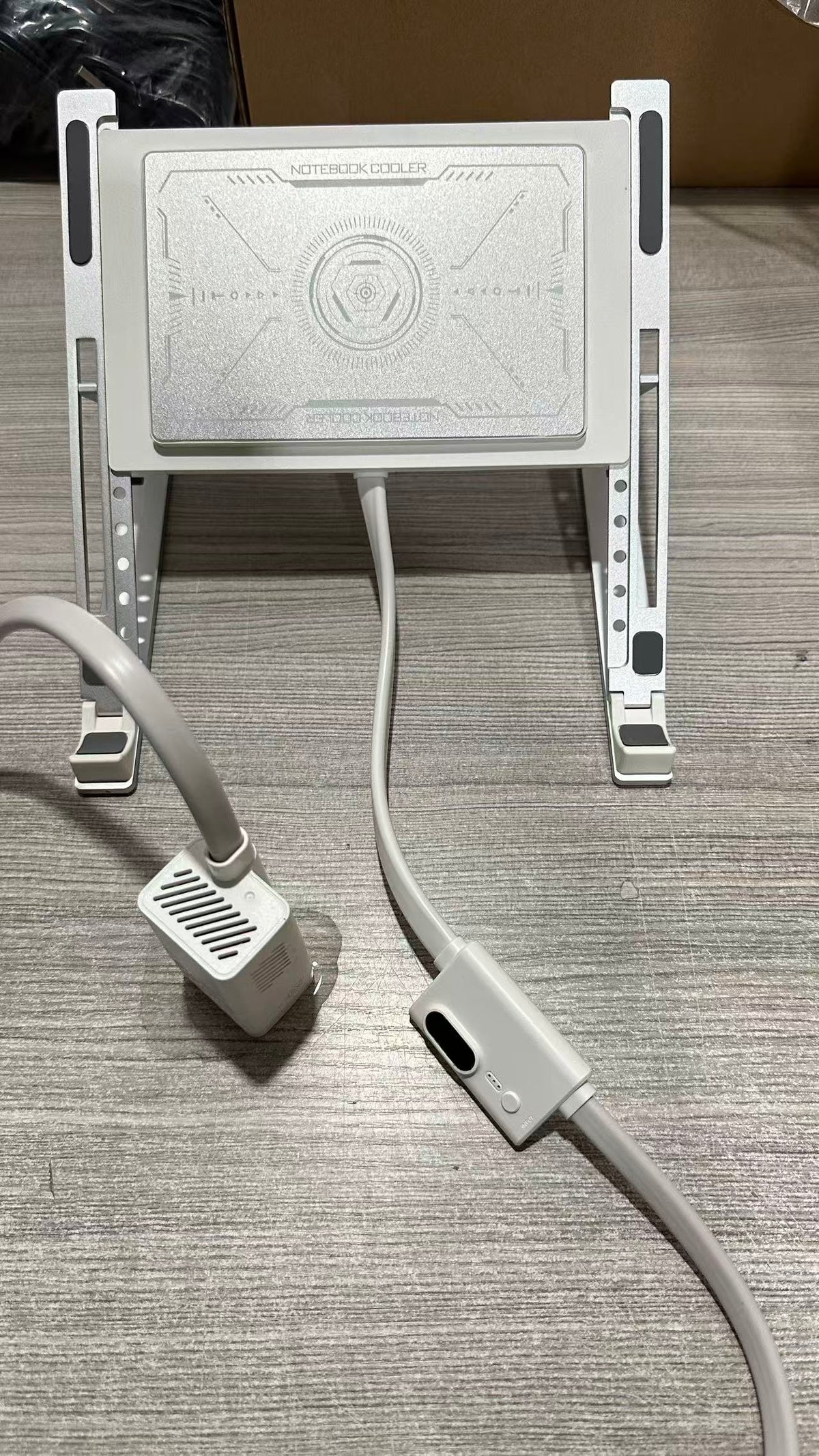 KryoZon H1-S laptop cooling stand with connected cooling module, shown without water reservoir