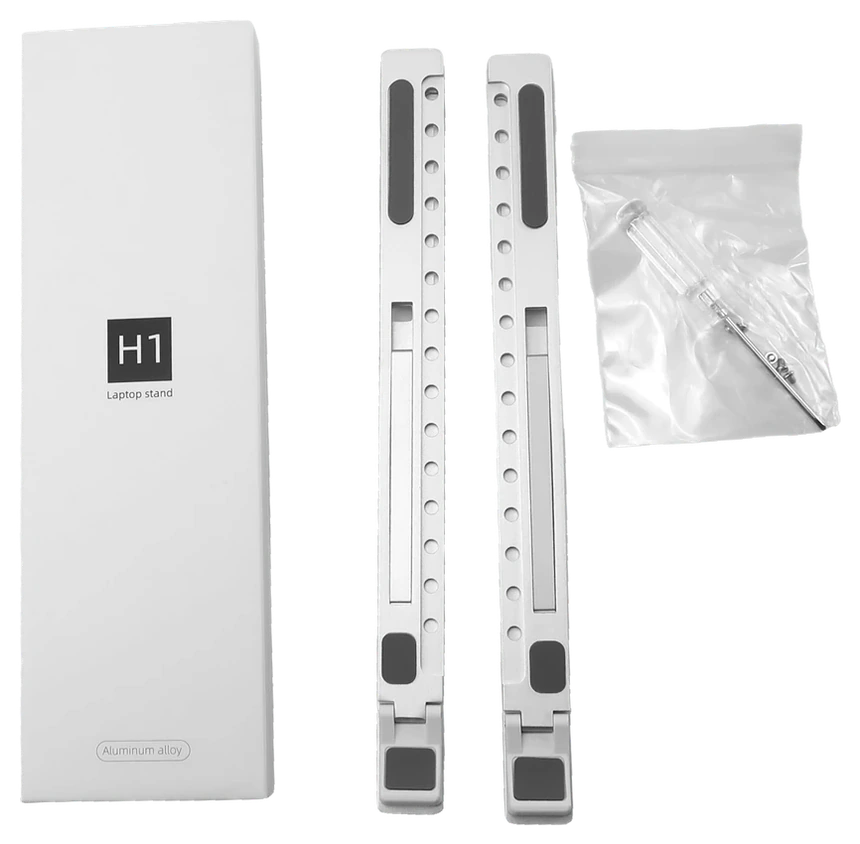 H1 PRO aluminum laptop stand components included in the box